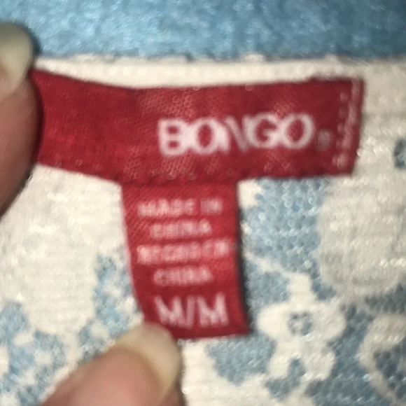 BONGO lace sheer top “Rebel American Made” motorcycle short cuffed sleeve size M - Picture 5 of 8